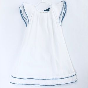 Polo by Ralph Lauren White Cotton Ruffled Cap Sleeves EUC